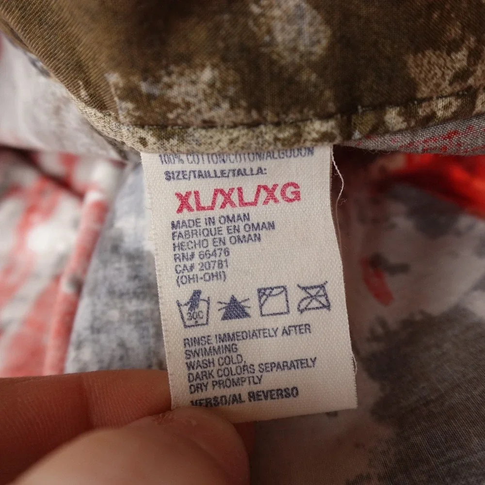 VTG Tommy Hilfiger Shorts Mens XL Orange‎ Brown Hybrid Board Swim Trunks 90s Y2K